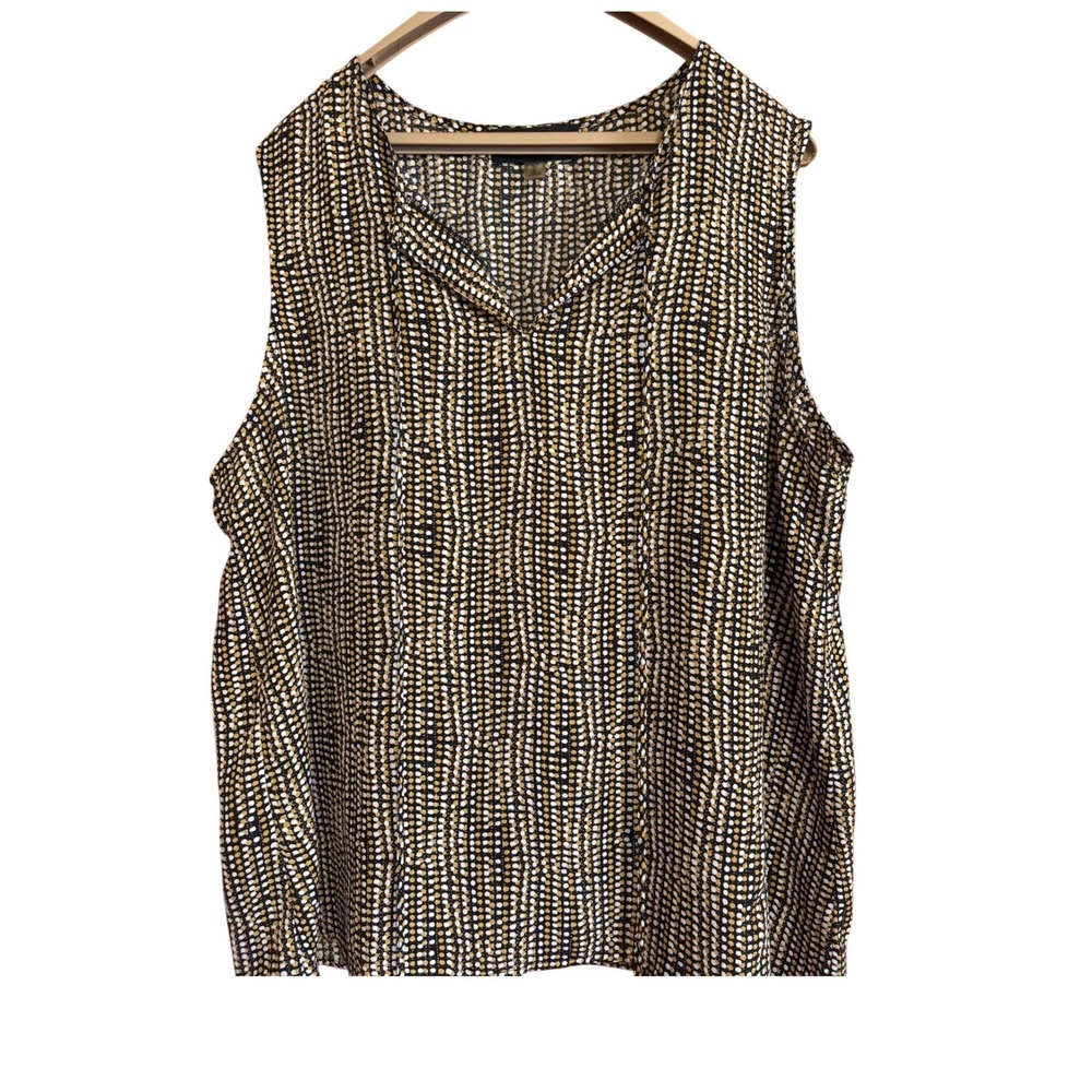 Black Label by Evan Picone XL Sleeveless Blouse Top Multicolor